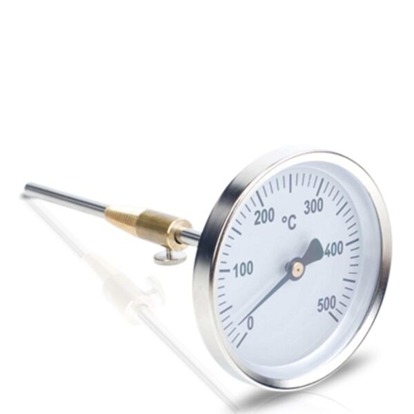 Bimetaal Wijzerthermometer – Ø80 mm – Staal/Messing – 0 tot 500° C