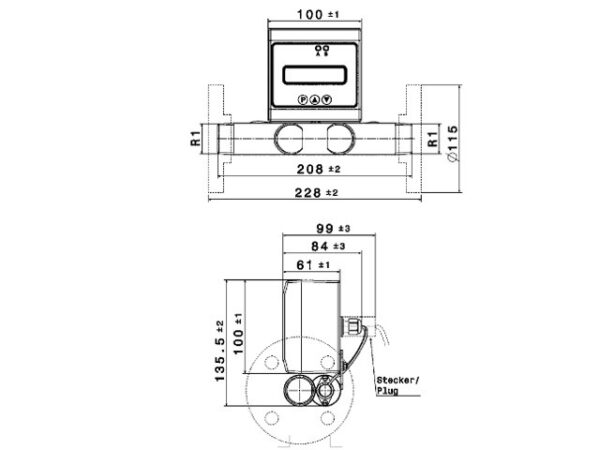 Flowmeter Ultrasoon DW-S - RVS - R1/2" tot R2" - 0.5 tot 1000 l/min - Afbeelding 2