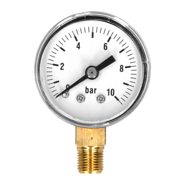 Buisveermanometer - Staal/Messing - Ø40 mm - Onderaansluiting G1/8