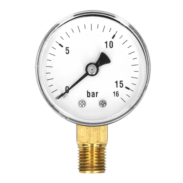 Buisveermanometer - Staal/Messing - Ø50 mm - Onderaansluiting G1/4