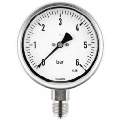 Manometer / Vacuümmeter – Volledig RVS – Ø 63 mm – Onderaansluiting G1/4 RVS Onderaansluiting