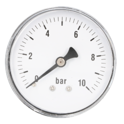 Buisveermanometer – Staal/Messing – Ø40 mm – Achteraansluiting G1/8 Staal Achteraansluiting
