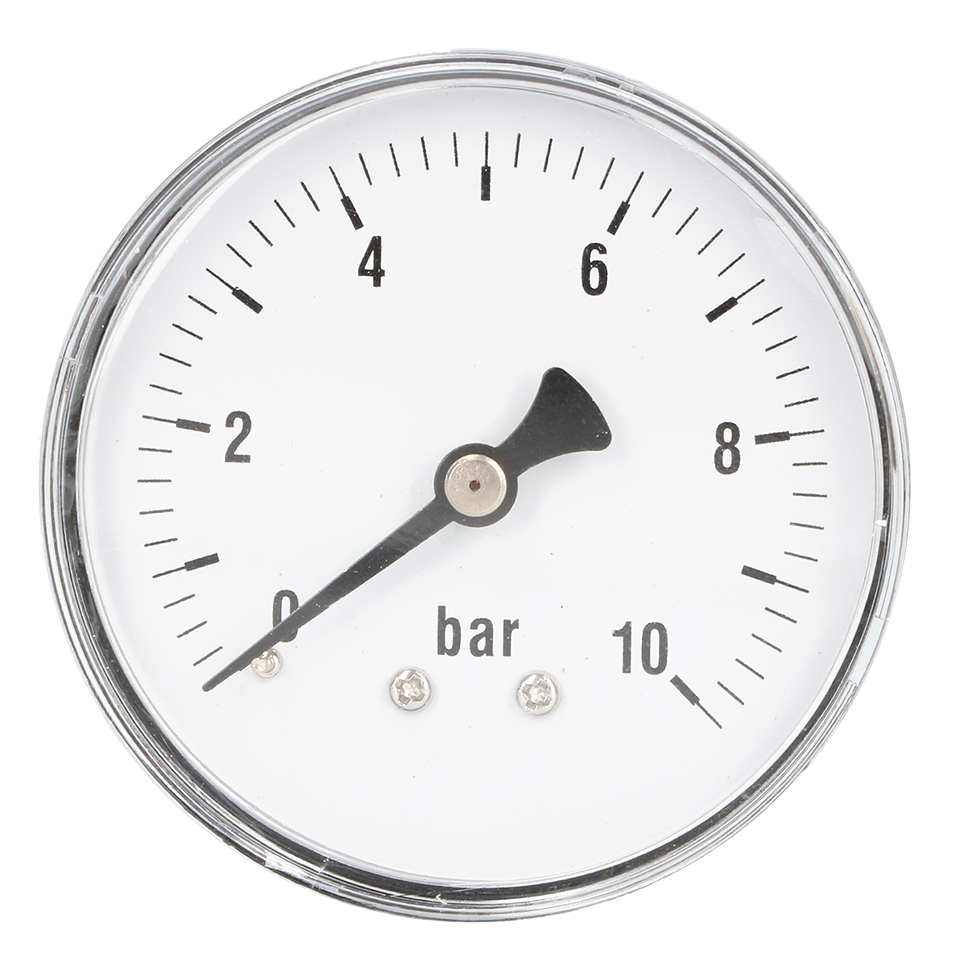 Buisveermanometer – Staal/Messing – Ø40 mm – Achteraansluiting G1/8 Staal Achteraansluiting