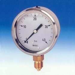 buisveermanometer, standaard, vloeistofgedempt-40 mm-0-40 bar-onderaansluiting R1/8 DRUK