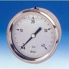 buisveermanometer, standaard, vloeistofgedempt-40 mm-0-250 bar-achteraansluiting R1/8 DRUK